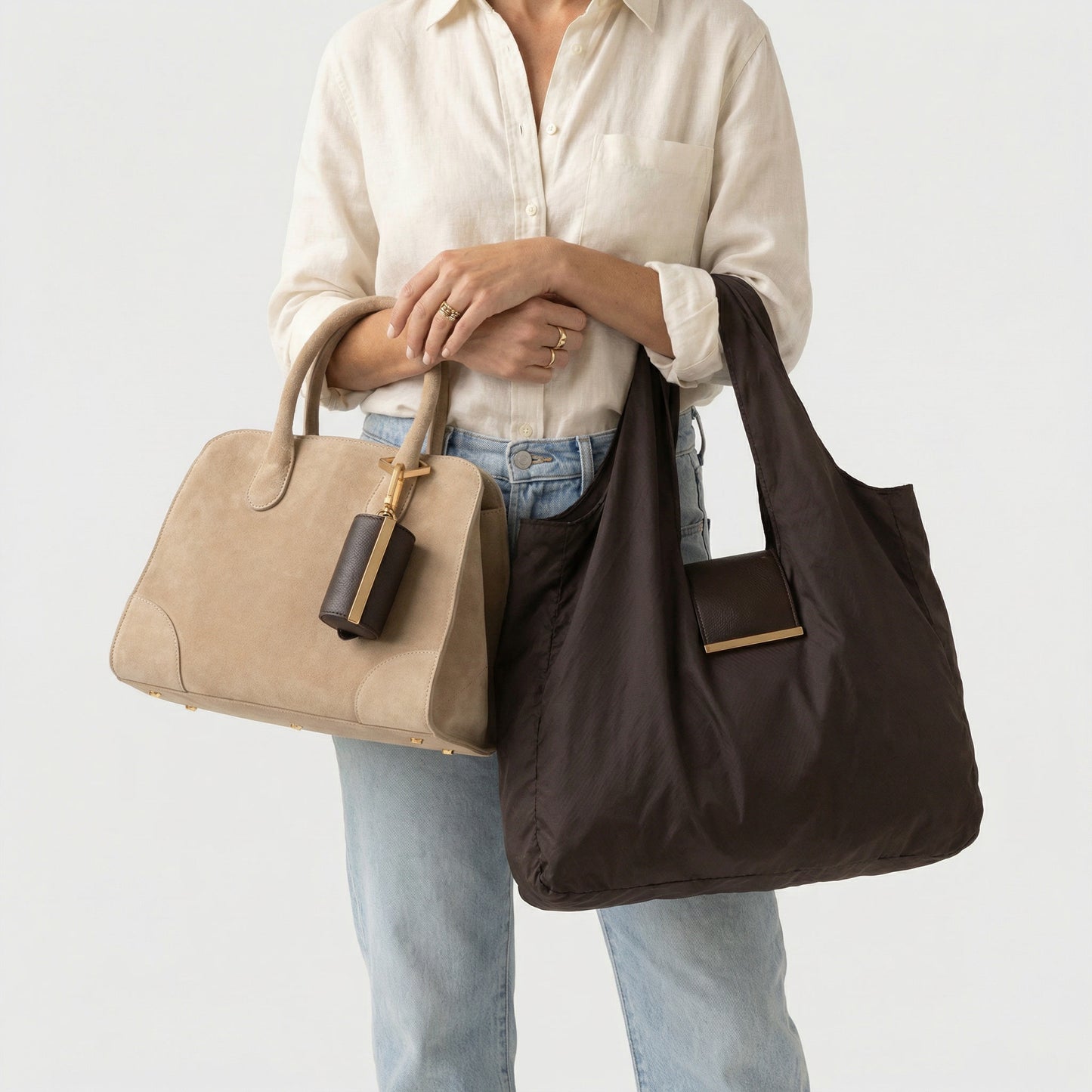 Salva™ Bolsa Tote Dobrável Chaveiro