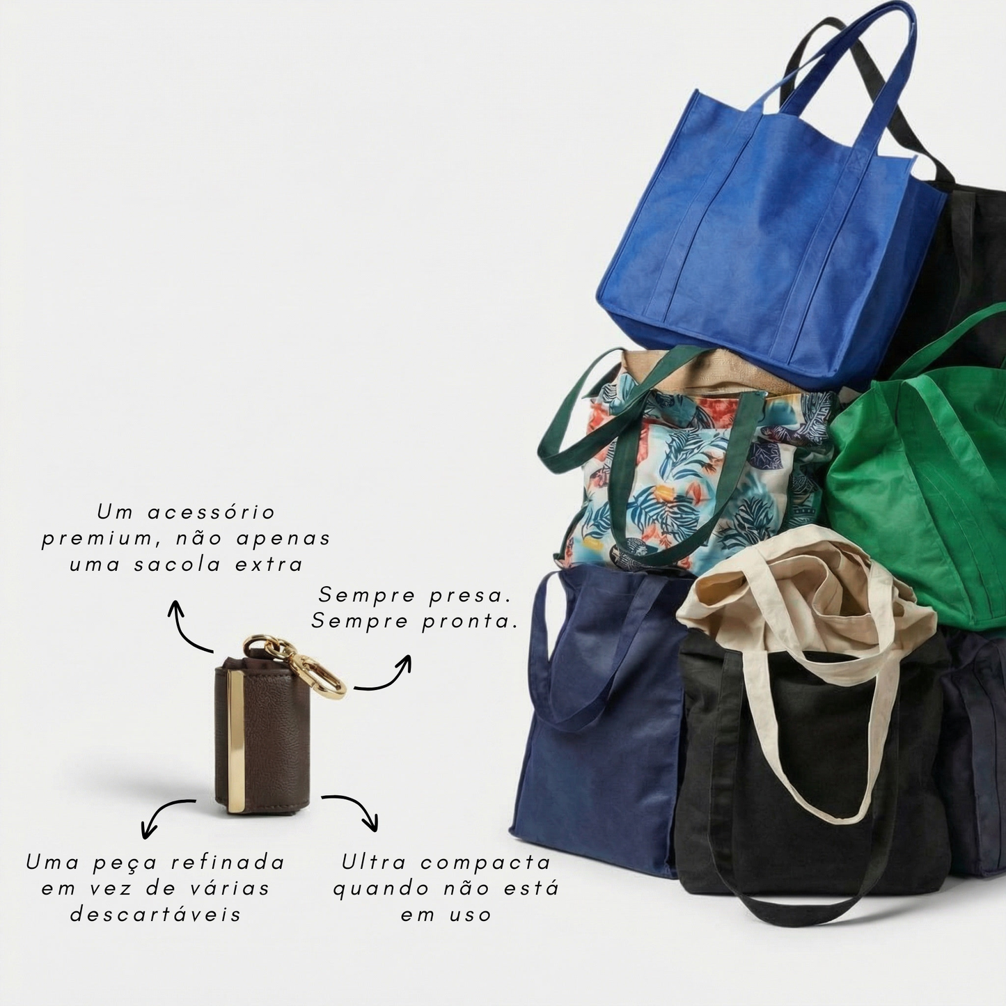 Salva™ Bolsa Tote Dobrável Chaveiro
